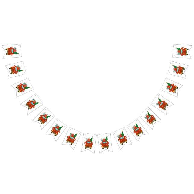 Banderines Vista frontal del camión Santa Feliz Navidad (Todo)