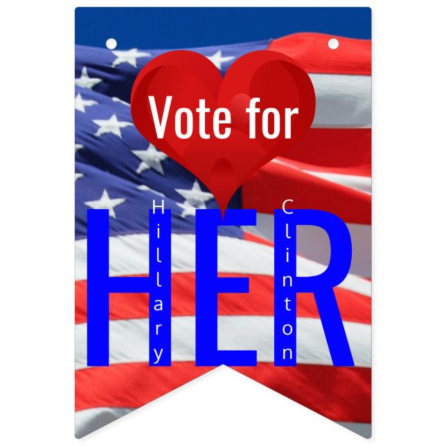 Banderines Votar por las elecciones presidenciales de Hillary (Primera bandera)