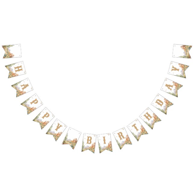 Banderines Western Happy Birthday Banner (Todo)
