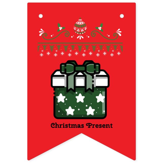 Banderines Whimsical Christmas Wonderland bunting banner (Tercera bandera)