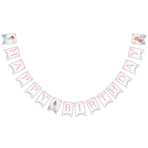 Banderines Whimsical Watercolor Mermaid Birday Party