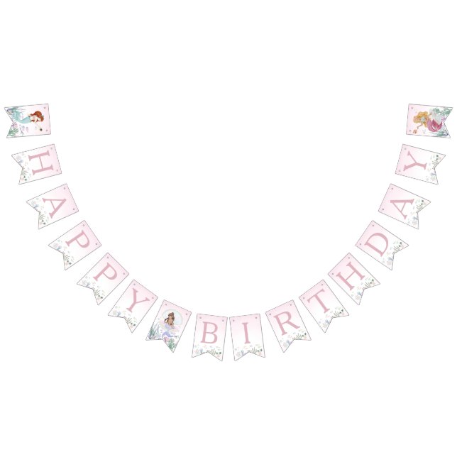 Banderines Whimsical Watercolor Mermaid Birday Party (Todo)