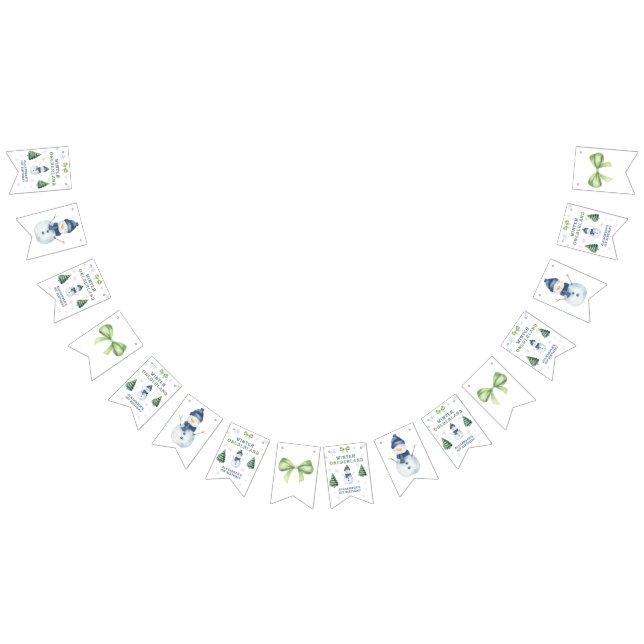 Banderines Winter Onederland Snowman 1er cumpleaños (Todo)