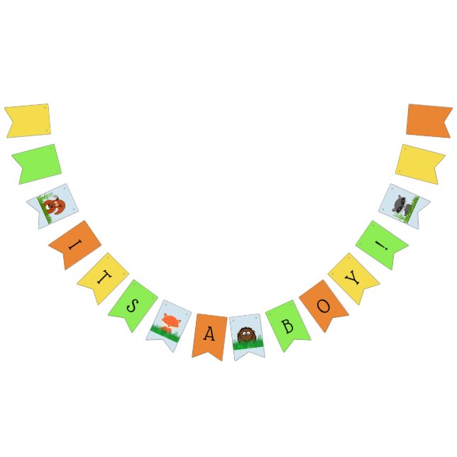 Banderines Woodland Creature Baby Shower Bunting (Todo)