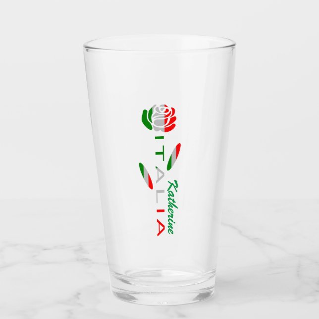 Bandiera d'Italia Rosa Personalizada (Anverso)