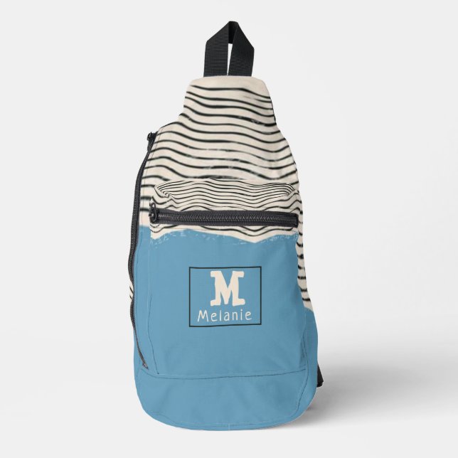 Bandolera Abstract minimalist artistic lines Monogram (Anverso)