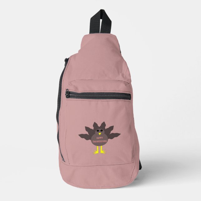 Bandolera Acción de Gracias desplumó Turquía con estampado (Anverso)