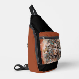 Bandolera Águila - Hombre - Lobo - arte acuarela 1 - Fan Fun