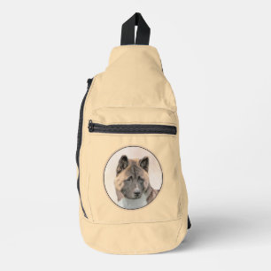 Bandolera Akita Inu Americano Japonés Sable Pintura Arte Per