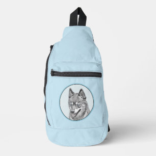 Bandolera Alaskan Klee Kai AKK Husky Pintura Arte de Perro L