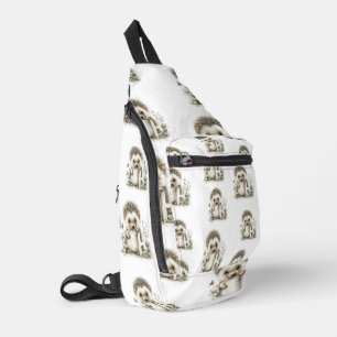 Bandolera Alfabeto de animales bebés en acuarela lindo Erizo