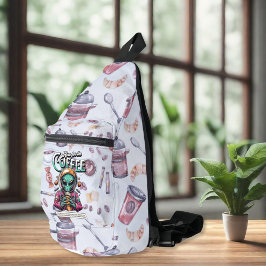 Bandolera Alien aquí para el café