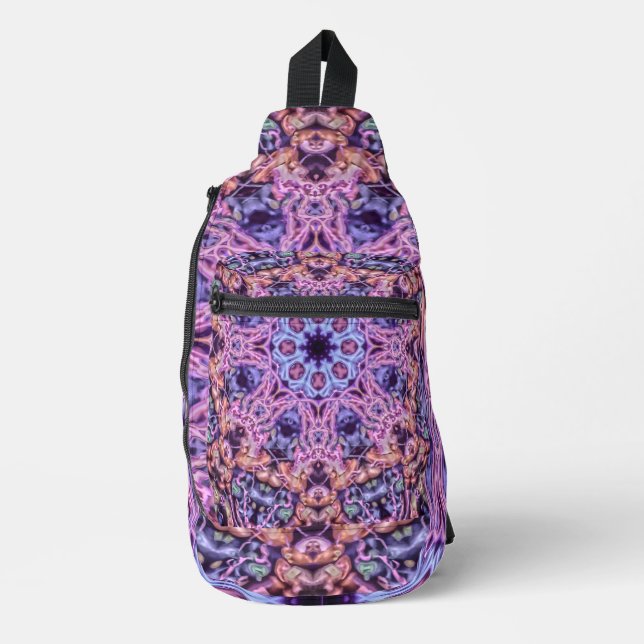 Bandolera Alien Purple Psychedelic Kaleidoscopic Mandala (Anverso)