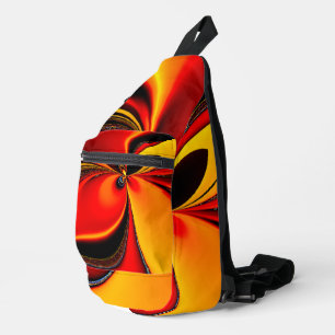 Bandolera Almohada American Mojo Fractal Furia Naranja