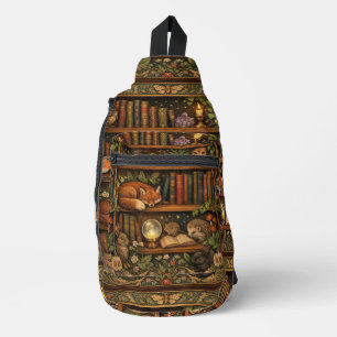 Bandolera Amante de los libros retro animales del bosque