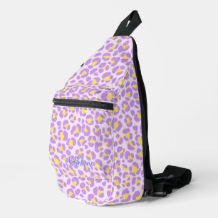 Bandolera Amarillo morado rosado Leopardo personalizado
