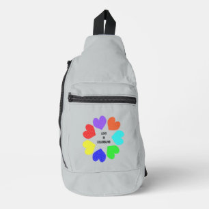 Bandolera Amor interracial Corazón arcoiris