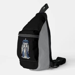 Bandolera Ángel de llanto con la caja azul de la policía 1