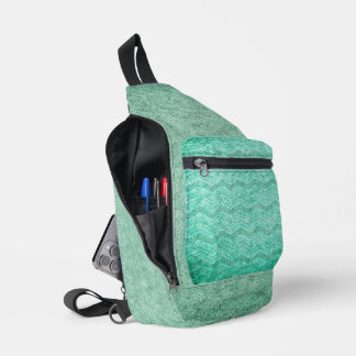 BANDOLERA ANTIQUE GREEN ZIG ZAG TEXTURA