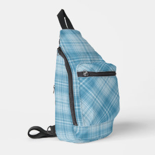 Bandolera Aqua y White Plaid