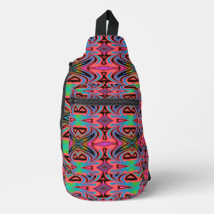 Bandolera Arcoiris rosa de la tribu retro