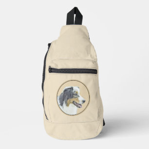 Bandolera Arte de perros pastores Black Tri australiano