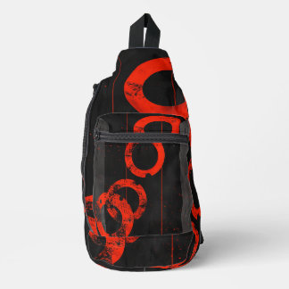Bandolera Arte digital negro y rojo