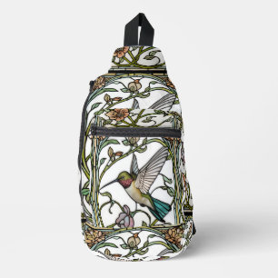 Bandolera Arte elegante de colibrí botánico boho chic