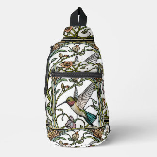 Bandolera Arte elegante de colibrí botánico boho chic