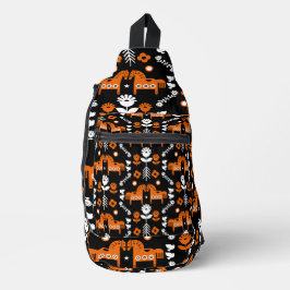 Bandolera Arte folclórico escandinavo de caballos