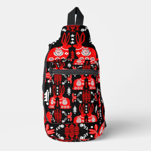 Bandolera Arte folclórico nórdico escandinavo conejo