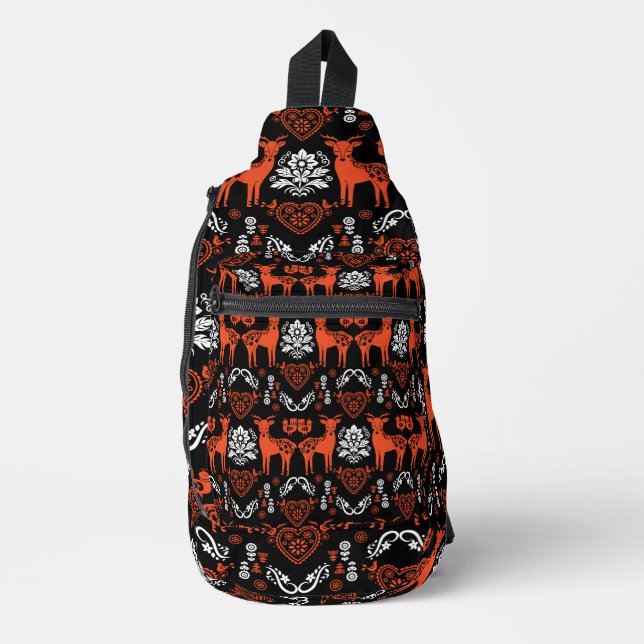 Bandolera Arte folclórico noruego Rosemaling (Anverso)