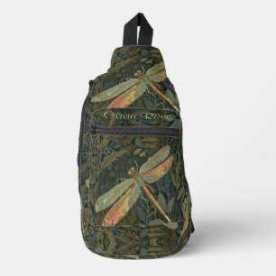 Bandolera Arte nuevo vintage dragona verde dorada