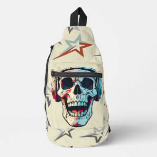 Bandolera Atractivo cráneo de juego espeluznante Beige