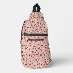 Bandolera Atractivo patrón floral de tinta Botánico dibuja