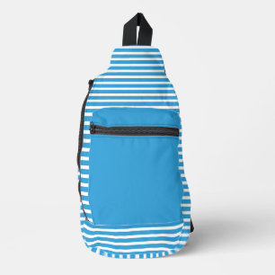 Bandolera Azul celeste con franjas blancas