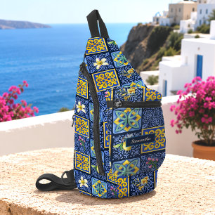 Bandolera Azul chic citricos sicilianas Mediterráneo