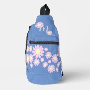 Bandolera Azul rosado margarita