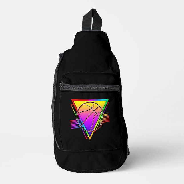 Bandolera Balón de Baloncesto Retro Moderno (Anverso)