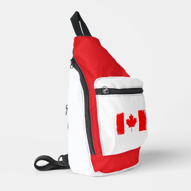 Bandolera bandera de Canadá desgastada  (Esquina izquierda)