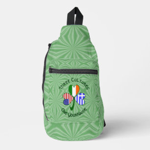 Bandolera Banderas personalizadas de trébol irlandés griego 