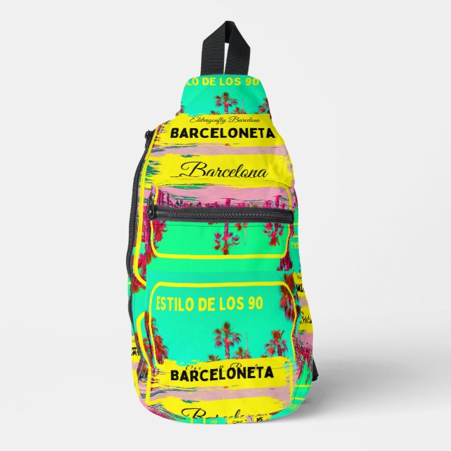 Bandolera Barceloneta Green Travel Sling Bag -green (Anverso)