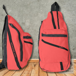 Bandolera Base roja con líneas traseras y nombre