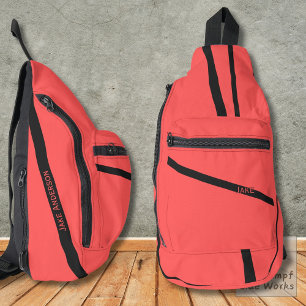 Bandolera Base roja con líneas traseras y nombre