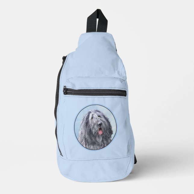 Bandolera Bergamasco Pastor Pastor Pastor Cute Perro Arte (Anverso)