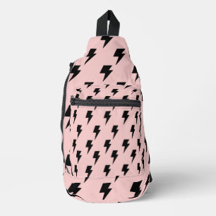 Bandolera Black Pink Lightning Y2K Indie Moda cotidiana