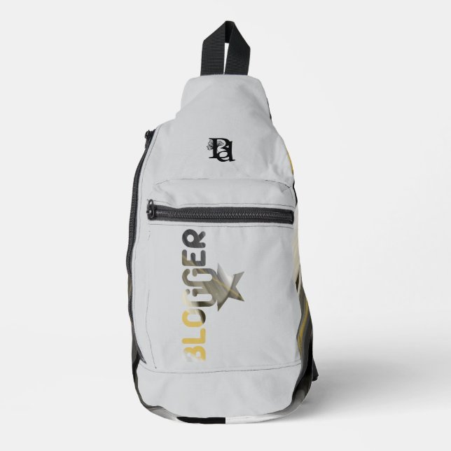Bandolera BLOGGER White Sling Bag Trend Resumen Oro Negro (Anverso)