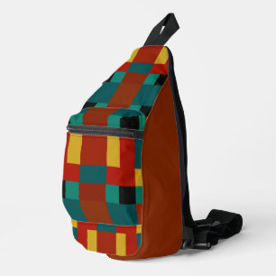 Bandolera bloques rojos, amarillos, turquesas y negros