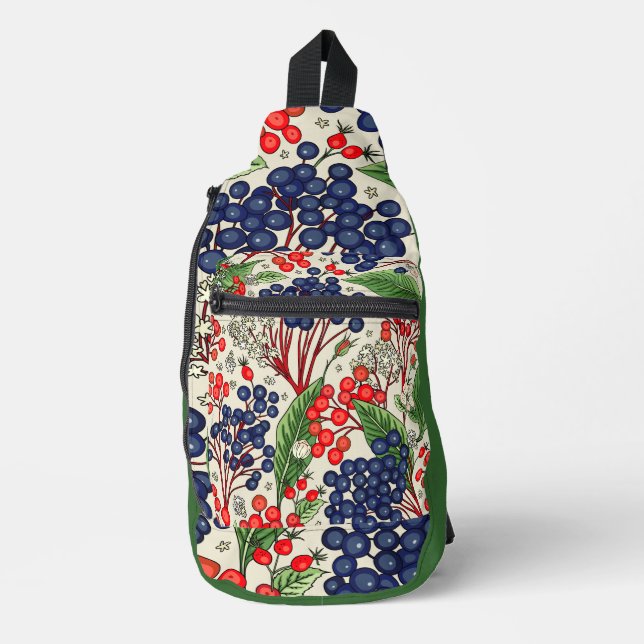 Bandolera Blue and Red Berries de Japón (Anverso)