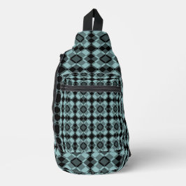 Bandolera Blue Black Checker Argyle Pattern